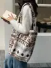 511241 Bolso de Hombro Retro de Felpa para Otoño e Invierno Bolso Reversible para el Trabajo y Ropa de Trabajo Bolso de Lona Bolso para Estudiantes