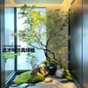 Decoración de Combinación de Paisaje de Plantas Verdes Plantas Artificiales Arreglo de Exhibición de Ventana de Patio Paisaje Interior Árbol de Atmósfera