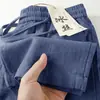 Pantalones Casuales de Verano Finos Transfronterizos para Hombre, Cintura Elástica Transpirable de Seda de Hielo, Nuevos de Talla Grande Sueltos Frescos de Tacto, Modernos