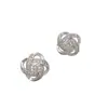 Pendientes de Trébol de Cuatro Hojas con Circonita Estilo Pequeño Fragante Más Vendidos Transfronterizos para Mujer Diseño de Nicho Accesorios de Alta Gama Pendientes Elegantes