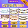 Banderines Personalizados de Inglés Decoración para Fiestas y Festivales Banderas Serpentinas Fabricante de Origen Hecho a Medida Pedir a partir de 50 Juegos