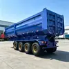 Semirremolque de Volteo Trasero de Tres Ejes Cuatro Ejes Sitio Minero Patio de Materiales Viga Principal de Acero de Alta Resistencia Semirremolque de Volteo Trasero Hidráulico