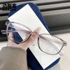 TR15018 Caixa de Óculos Simples para Miopia e Presbiopia Lentes de Potência Disponível para Mulheres para Emagrecimento de Rosto Redondo Armação de Óculos Ultra-leve