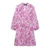 Aliexpress Exportación Transfronteriza Ropa Europea y Americana 2025 Verano Nuevo Vestido Cuello V Estampado Floral Cintura con Cordones