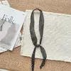 Bufanda de Seda Fina a Cuadros Fresca de Nuevo Estilo, Bufanda para Cuello de Camisa Diaria, Cinta Decorativa Ligera y Transpirable, Accesorio para Mujer