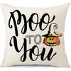 Funda de Almohada Halloween Calabaza Divertida Transfronteriza Amazon Estampado de Lino Funda Decorativa para Cojín de Sofá del Hogar