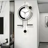 Reloj de Pared Minimalista Moderno para Sala de Estar, Reloj Creativo de Lujo Elegante para el Hogar, Montaje en Pared, Sin Taladro, Reloj Decorativo Silencioso