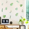 Br0606C Estilo Pastoral Fresco Folha Verde Adesivo de Parede Autocolante Mimosa Folha de Tartaruga Adesivo de Decoração de Parede de Fundo para Casa