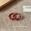 Vintage Hong Kong Estilo Ankora Red Glaze Bow Ear Buckle Feminino Nicho Leve Luxo High-end Elegante All-match Brincos