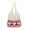 Bolsa Tote Preguiçosa Estilo Novo Casual Praia Ombro Feita à Mão Palha Grande Capacidade Férias Tecida Vazada