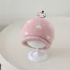 Adorable gorrito de punto para bebé gatito, sombrero de ala enrollada estilo princesa Lolita transfronterizo, sombrero infantil estilo coreano a prueba de viento para otoño e invierno