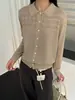 Cárdigan abierto de lana de punto fino para mujer con diseño calado, adecuado para primavera y otoño, que ofrece un aspecto elegante, transpirable y texturizado con un ajuste suave y holgado, perfecto como capa exterior