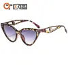 Nuevas Gafas de Sol para Mujer Estilo Ojo de Gato Transfronterizas con Patillas de Perla Hueca, Patrones Multicolor, Gafas Versátiles, En Stock 5697