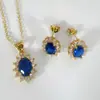 Brincos de girassol Imperial Concubine banhados a ouro 24K, pingente de colar, Diana Starry Sky, diamante, safira