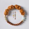 Fragancia original de muñeca sándalo de montaña antiguo con piedra Shoushan fresco y elegante caricatura lindo cuatro Buda pulsera de anillo único