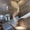 Iluminación Colgante Aerodinámica Ultralarga para Techos Altos, Dúplex, Zona de Escaleras de Caracol, Apartamento Grande, Accesorio de Iluminación Principal de Lujo Sencillo No