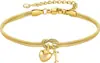 Pulsera de Acero Inoxidable Pulido con 26 Letras para Mujer Estilo Moderno Simple Europeo y Americano Transfronterizo Joyería Eterna