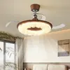 Lámpara Ventilador Invisible para Sala de Estar 2025 Medieval Crema Normcore Restaurante Francés Dormitorio Lámpara de Araña Lámpara de Ventilador de Techo para Sala de Estar
