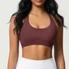 Sujetador deportivo cruzado sin costuras para mujer, que alisa la espalda, de corte ajustado, alta elasticidad, ajustado, con cuello halter, adecuado para correr, fitness y yoga