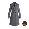 Nova Peça de Outerwear Acolchoada de Lã Grossa para Outono e Inverno da Fabricante, Estilo Coreano, Comprimento Médio, Preto, Lã Acolchoada de Botão Duplo