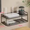 Estante de almacenamiento para decodificador de TV montado en la pared colgante de pared soporte sin perforación en la pared estante de almacenamiento para router wifi de red