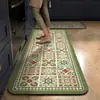 Tapetes de Chão de Veludo de Cristal Estilo Retrô Americano Transfronteiriço para Casa Conjunto de Duas Peças Tapetes de Chão Antiderrapantes Resistentes a Manchas e Fáceis de Cuidar Tapetes de Chão para Cozinha