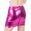 Falda Corta Sexy con Cremallera Recubierta de Pegamento Ropa para Bicicleta Ropa Interior Sexy Falda Ajustada de Envoltura Ropa de Fitness Tienda Nocturna Ropa para Escenario