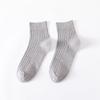 Meias Masculinas de Algodão Outono Meia-Panturrilha Listradas Malha Dupla Cor Sólida Meias Masculinas de Algodão Absorventes de Suor Respiráveis Desodorantes Casuais Meias Masculinas Venda por Atacado