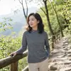 Directamente de la fábrica de ropa de origen: Colección de otoño de capas base para mujer gruesas, a rayas, cálidas, de manga larga, talla grande, disponibles para personalización en lotes pequeños