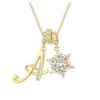 Collar Colgante Copo de Nieve Tres en Uno Transfronterizo con 26 Letras Inglesas, Estilo Dopamina de Lujo Ligero Nicho de Gama Alta para Niñas