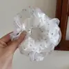 Acessórios de Cabelo Estilo Coreano Adorno de Cabeça Flor Celebridade da Internet 2025 Nova Chegada Arco-Íris Polca Ponto Tela Laço de Cabelo Intestino Grosso Corda de Cabelo Bola Rabo de Cavalo Feminino