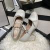 Zapatos Mary Jane Blancos de Nicho para Mujer 2025 Primavera Nuevo Diseño Versátiles de Tacón Medio Vestido de Dama de Honor Tacones Altos