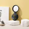 Pente de Bolso Dobrável Fofo Arco-Íris Dente de Agulha Plástico Espelho Dobrável Reto Dentes Retos Redondos Pente de Espelho Dobrável para Maquiagem Peça Única