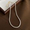 Collar de Perlas de Vidrio de Alta Calidad Lujo Accesible de Alta Gama Francés Versátil Redondo Blanco Hecho a Mano Cadena para el Cuello Cadena para la Clavícula para Todas las Estaciones