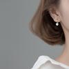 Elegantes Pendientes de Hebilla Corta para la Oreja Nicho Diseño Simple Pendientes Nuevos Combinan con Todo Plata Esterlina Pendientes para Novia de Mujer