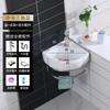 Lavabo de pared para apartamento pequeño, mueble de baño de acero inoxidable, lavabo triangular de cerámica para balcón, lavabo de pared simple