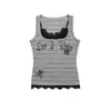 Camisole Listrada com Estampa de Letras Estilo Americano Picante para Mulheres, Novo Top Patchwork Slim Fit de Verão Falso Duas Peças