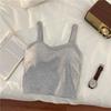Camisole Curta de Alta Qualidade para Mulheres 2024 Verão Nova Garota Popular com Bojo, Top Interno Elegante e Anti-Exposição para Mulheres