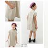 (Oferta especial) Vestido Feminino de Comprimento Médio com Estampa de Letras Inglesas, Gola Redonda, Simples, Soltinho, Respirável, Modelo Evasê