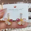 Pendientes Bohemios Hechos a Mano de Cristal y Perlas con Diseño Único, Pendientes Retro de Lujo Ligero para Celebridades de Internet, Accesorios Versátiles para Orejas