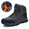 Botas de Senderismo para Hombre de Invierno 2026 Caña Alta Parte Superior de Cuero Forro de Lana Calientes para Exteriores Trekking Todoterreno Talla Grande Botas Deportivas