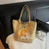 Versión Coreana de la Bolsa de Lona Ins Gato Lindo de Gran Capacidad para Mujer 2026 Nuevo Estilo Estudiante Clase Viaje Diario Bolso de Hombro Casual
