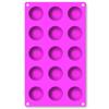 Molde de bolo semicírculo de silicone com 15 peças, molde de chocolate esférico, molde de gelo, ferramenta de panificação DIY, molde de silicone