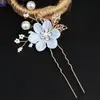 Peine para el Cabello Hoja Dorada Transfronterizo Accesorios para el Cabello Hecho a Mano Set de Novia Peine de Flores Pasador Joyería