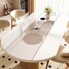 Mantel Individual Ovalado Lavable Impermeable y a Prueba de Aceite Lujo Ligero Alto Nivel Plegable Mesa Redonda Mesa de Centro Mantel Protector