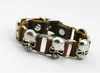 Pulseira de pulso caveira personalidade não convencional alça de mão couro bovino de primeira camada pulseira de performance Harley Rock masculino PUNK