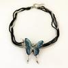 Collar con diseño de moda de estilo dulce y genial con borlas de estrellas y flores, cadena de clavícula anudada con cuerda de cuero, estilo hip hop