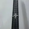 Anel Quadrado Cruzado para Mulheres Prata de Lei S925 Luxo Leve Moda Versátil Design de Nicho Anel Ajustável de Alta Qualidade