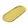 Acero Inoxidable Nórdico Dorado Plato Ovalado Organizador de Joyería Bandeja Metálica Plato de Postre Bandeja de Almacenamiento Vajilla
