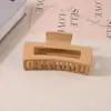 Pinza para el Cabello Mate Transfronteriza Tipo Pinza de Tiburón con Acabado de Alta Gama, Pinza de Garra Rectangular Simple de 13 cm, Tamaño Grande para Cabello Grueso, Accesorio para el Cabello para Mujer